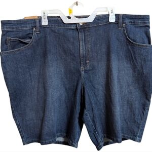 Lee women's denim blue shorts relaxed fit mid rise plus size 26  w-163